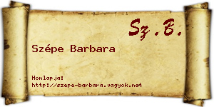 Szépe Barbara névjegykártya