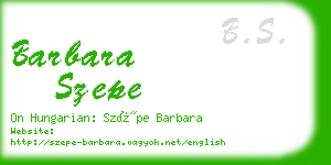 barbara szepe business card